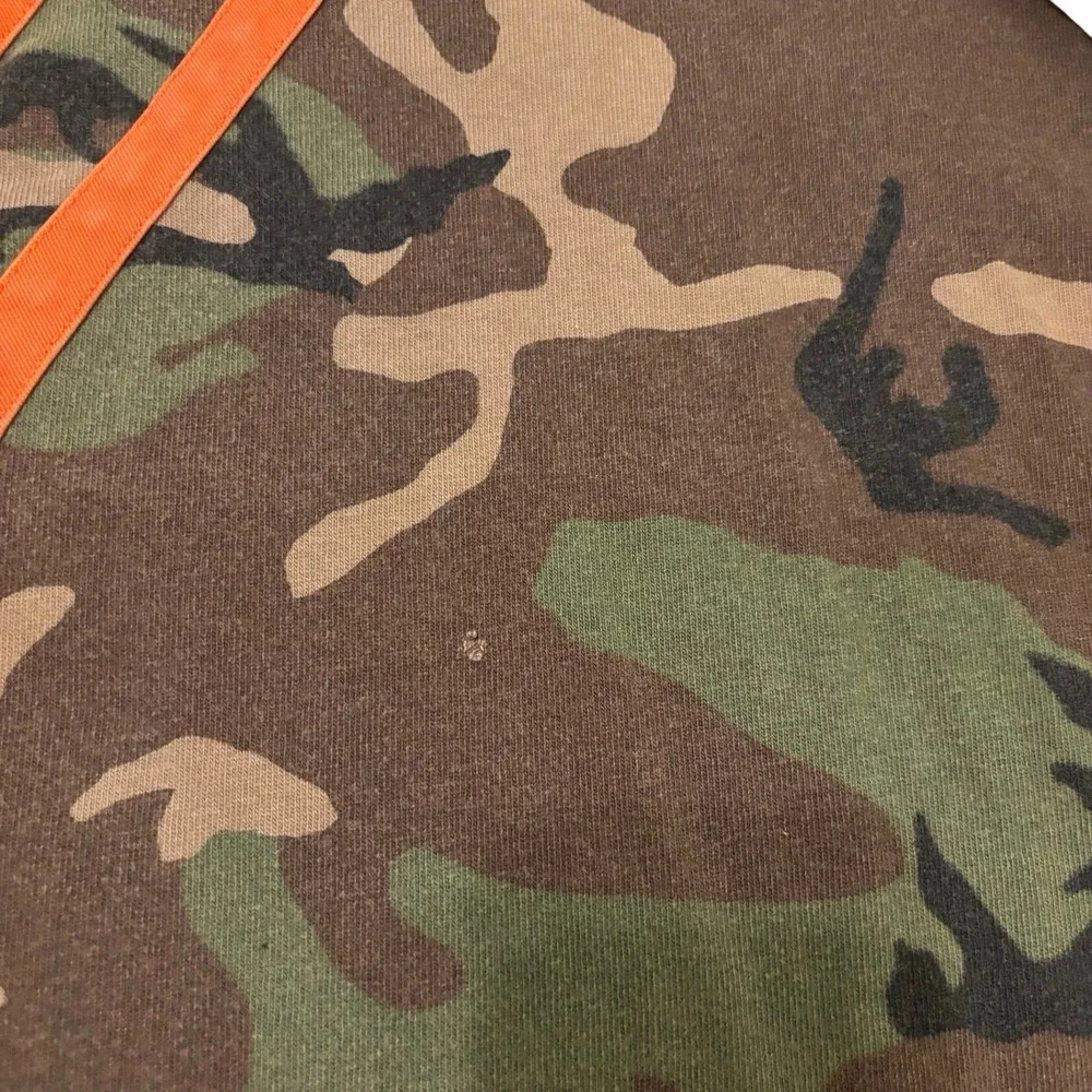 Polo Ralph Lauren Mens Camo Rugby Shirt Orange Chevron Skull Patch Medium
